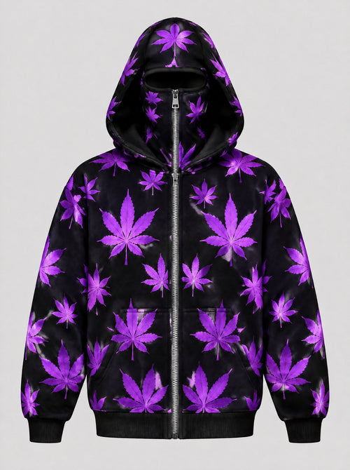 Kush Cloak™ Double-Hood Leaf Zip Hoodie