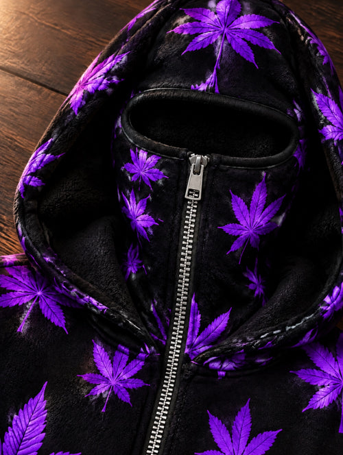 Kush Cloak™ Double-Hood Leaf Zip Hoodie