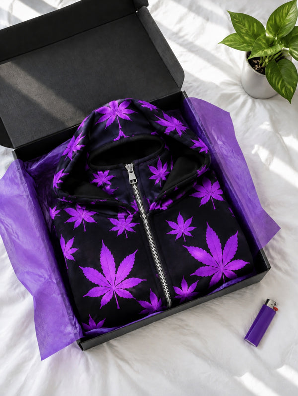 Kush Cloak hoodie purple in its box